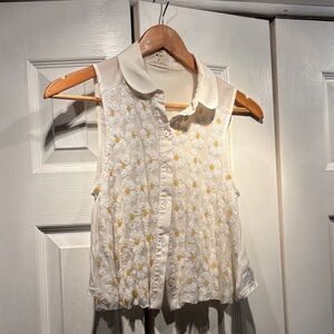 Urban Outfitters Cream Collared Top